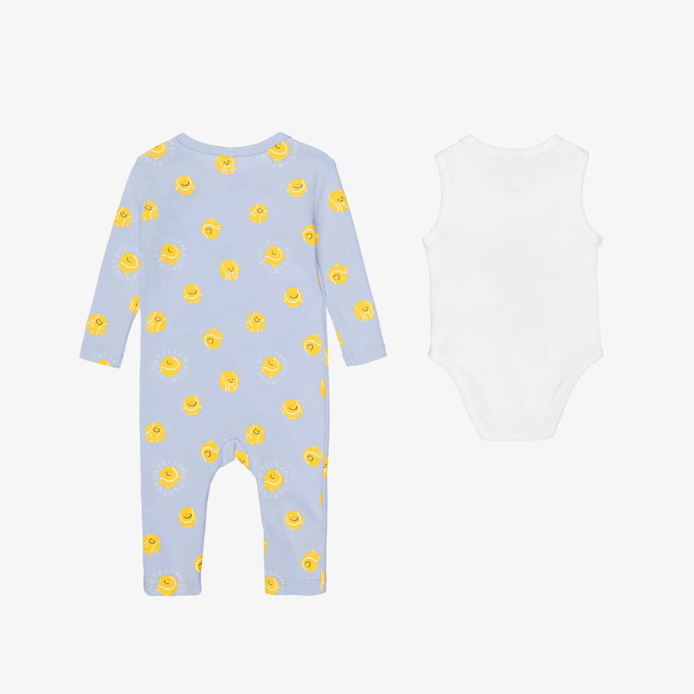 Stella McCartney Kids-Boys Blue & White Tennis Graphic Babysuit Set | Childrensalon Outlet