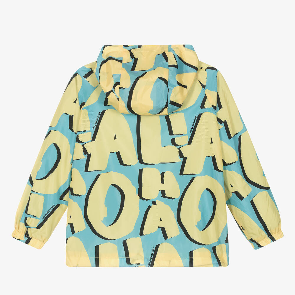 Stella McCartney Kids-Boys Blue & Yellow Hooded Windbreaker Jacket | Childrensalon Outlet