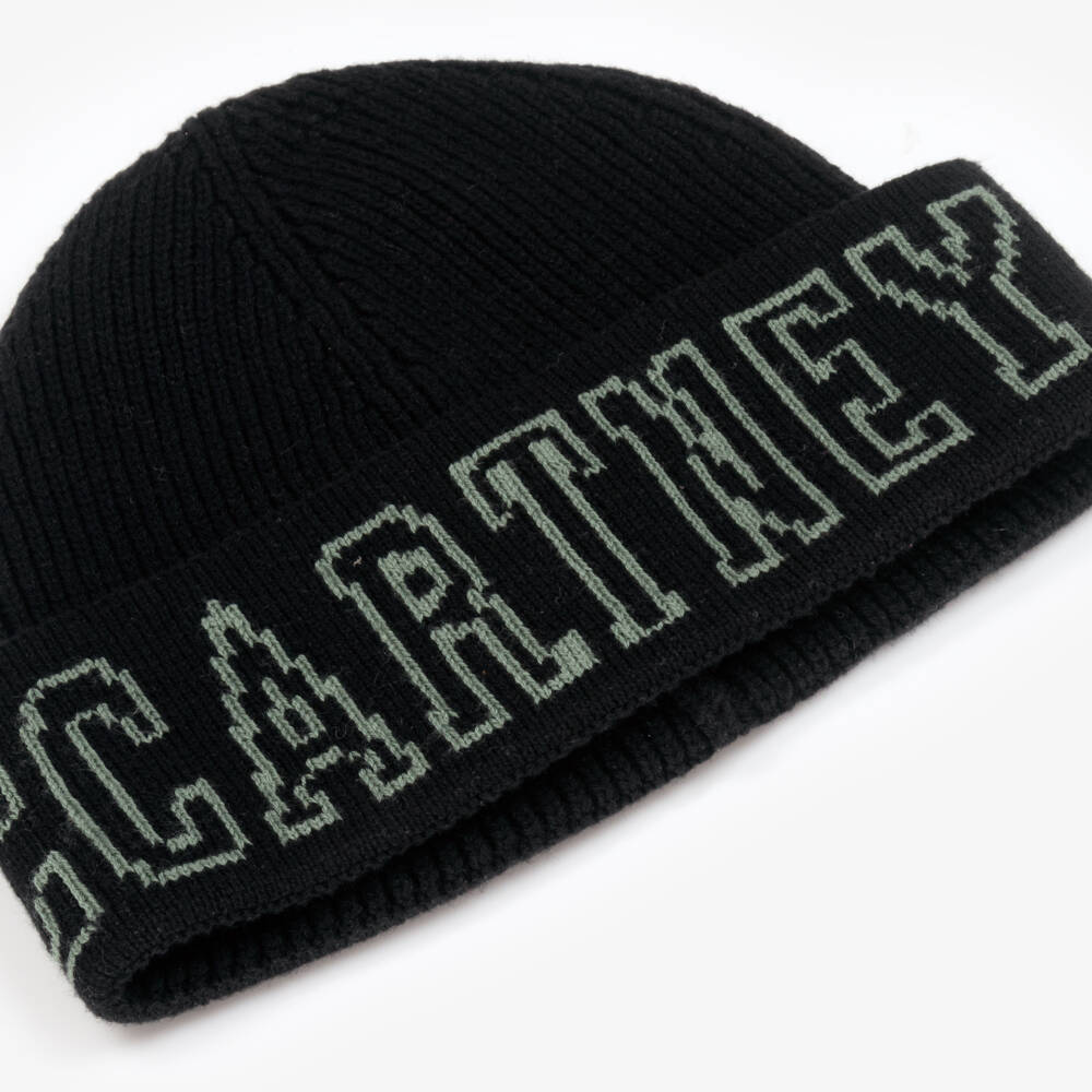 Stella McCartney Kids-Boys Bold Black Knit Beanie | Childrensalon Outlet