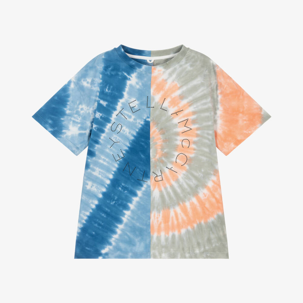 Stella McCartney Kids-تي شيرت صبياني أزرق بتصميم تاي داي منعش | Childrensalon Outlet