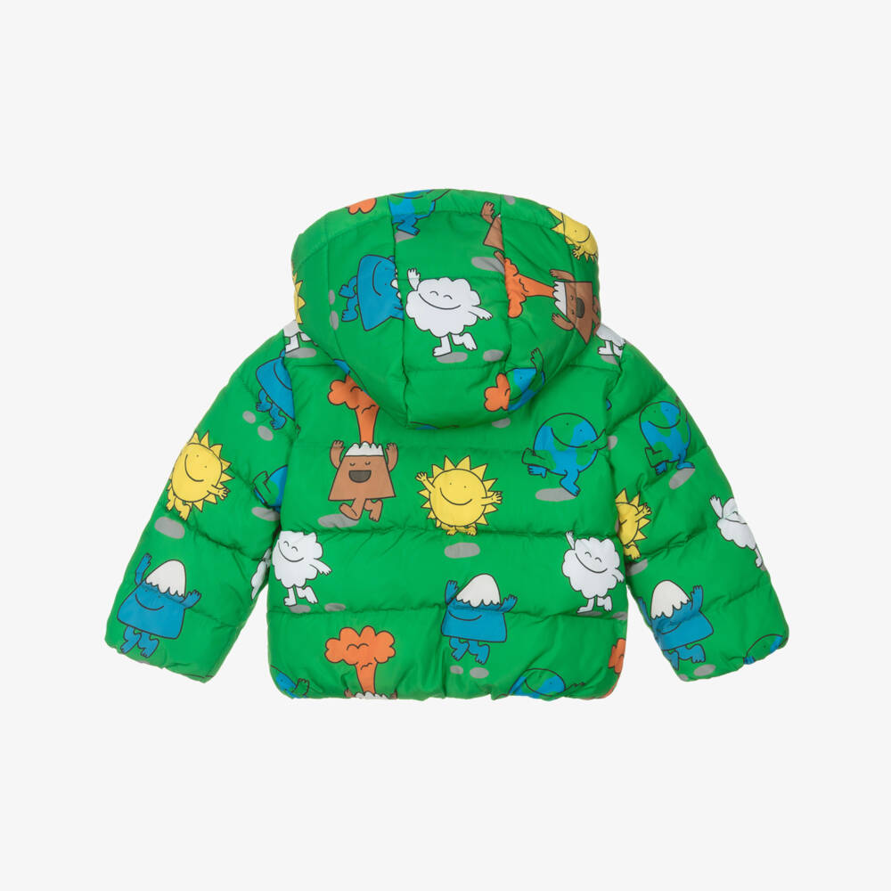 Stella McCartney Kids-Boys Bright Green Earth & Friends Puffer Jacket | Childrensalon Outlet