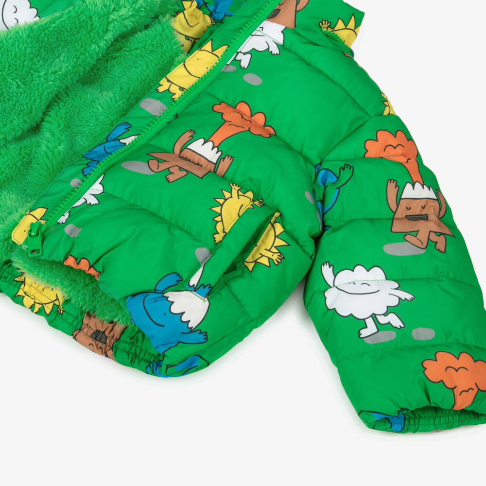 Stella McCartney Kids-Boys Bright Green Earth & Friends Puffer Jacket | Childrensalon Outlet