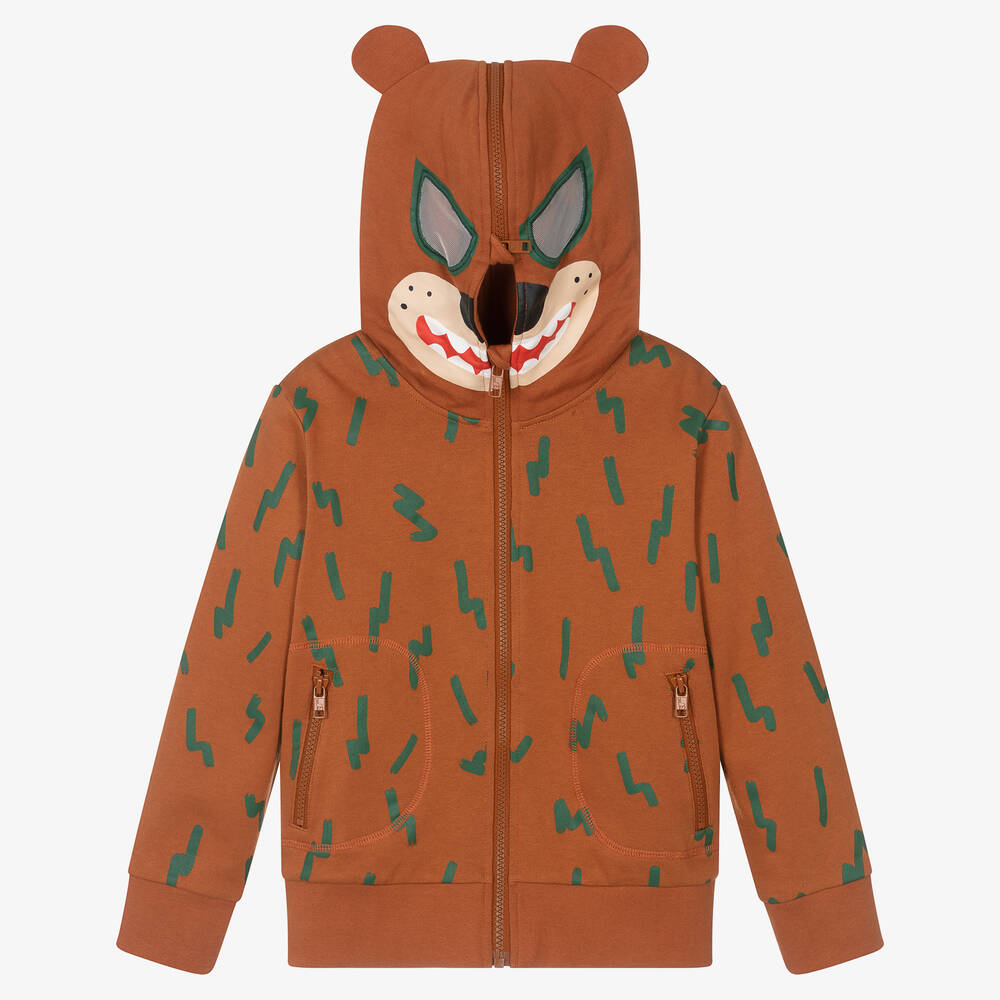 Stella McCartney Kids - Veste à capuche zippée marron Ours | Childrensalon