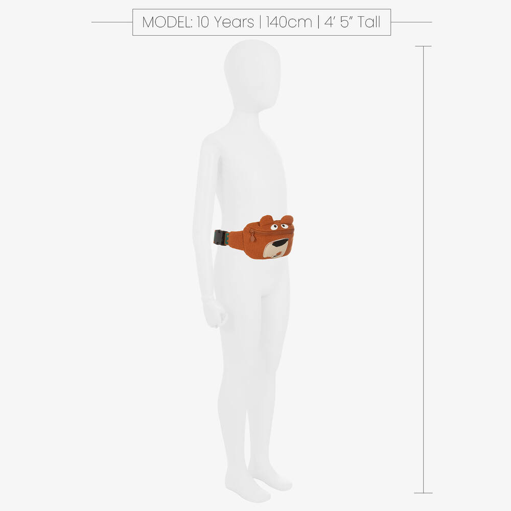Stella McCartney Kids-Boys Brown Fleece Bear Belt Bag (17cm) | Childrensalon Outlet