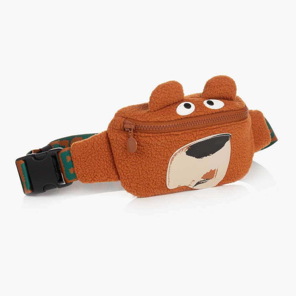 Stella McCartney Kids-Boys Brown Fleece Bear Belt Bag (17cm) | Childrensalon Outlet
