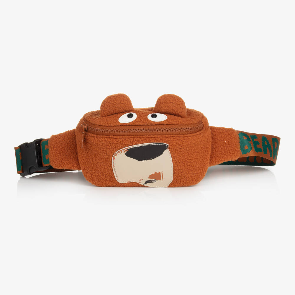 Stella McCartney Kids - Boys Brown Fleece Bear Belt Bag (17cm) | Childrensalon