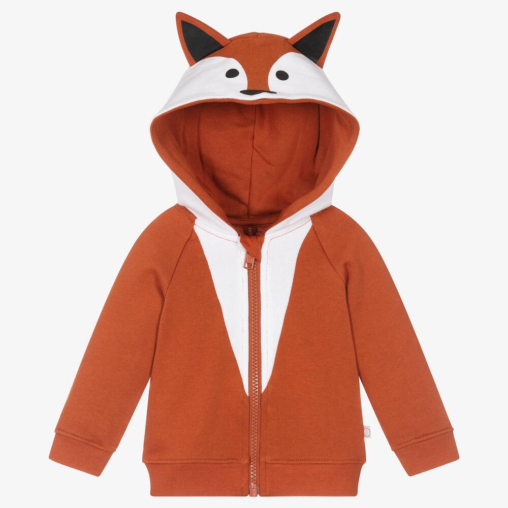 Stella McCartney Kids-Boys Brown Fox Zip-Up Top | Childrensalon Outlet