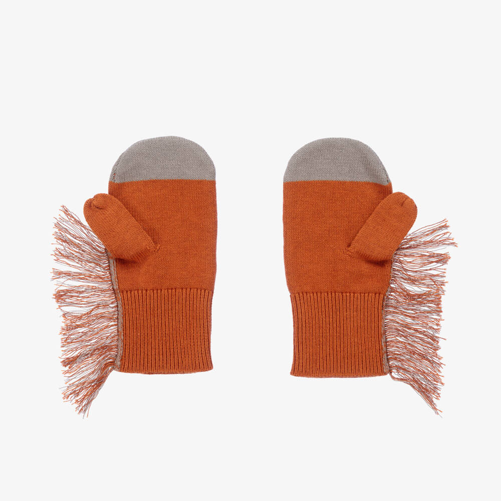 Stella McCartney Kids-قفازات محبوكة على شكل حصان لون بني | Childrensalon Outlet