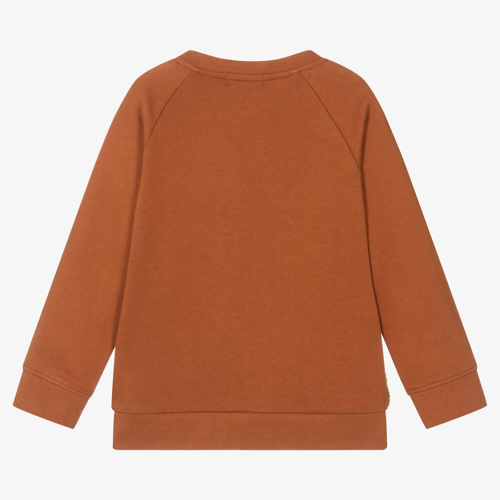 Stella McCartney Kids-Boys Brown Organic Cotton Bear Sweatshirt | Childrensalon Outlet