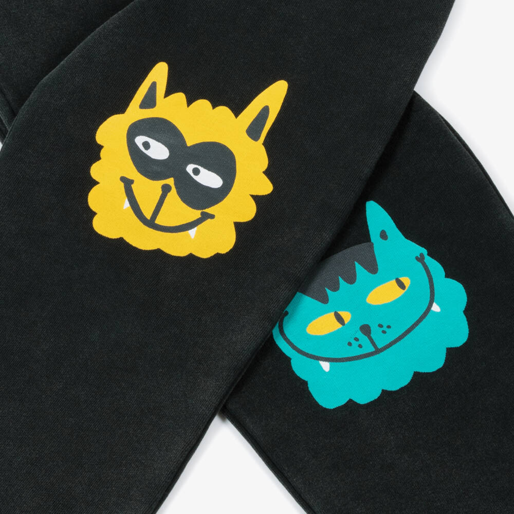 Stella McCartney Kids-بنطلون رياضي فحمي بنقشة القطط للأولاد | Childrensalon Outlet