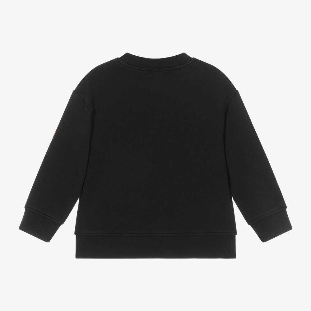 Stella McCartney Kids-سويتشيرت قطن عضوي جيرسي لون أسود للأولاد | Childrensalon Outlet