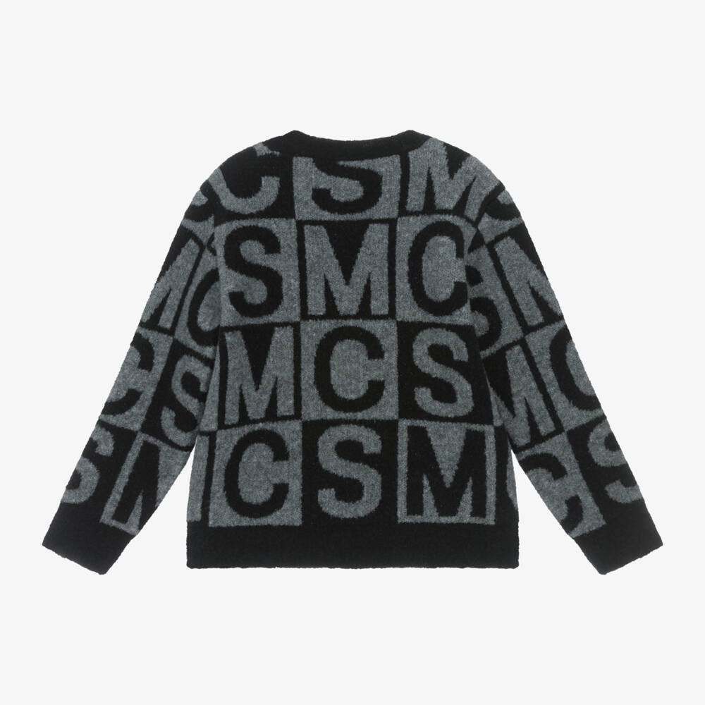 Stella McCartney Kids-Boys Charcoal & Slate Logo Knit Jumper | Childrensalon Outlet