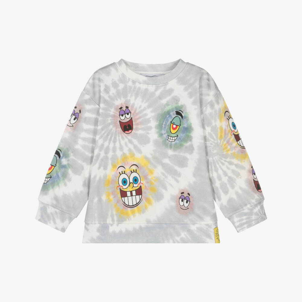 Stella McCartney Kids-Boys Charcoal SpongeBob Tie-Dye Pullover | Childrensalon Outlet