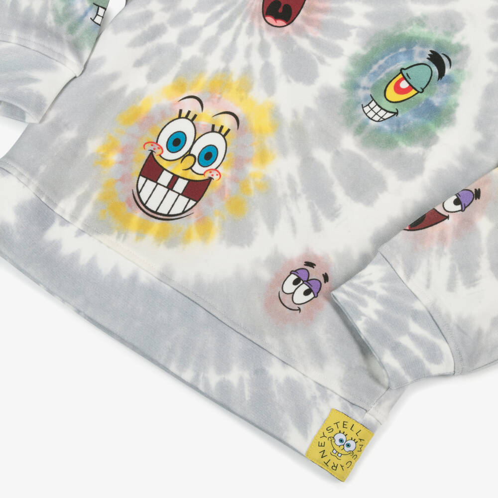 Stella McCartney Kids-Boys Charcoal SpongeBob Tie-Dye Pullover | Childrensalon Outlet