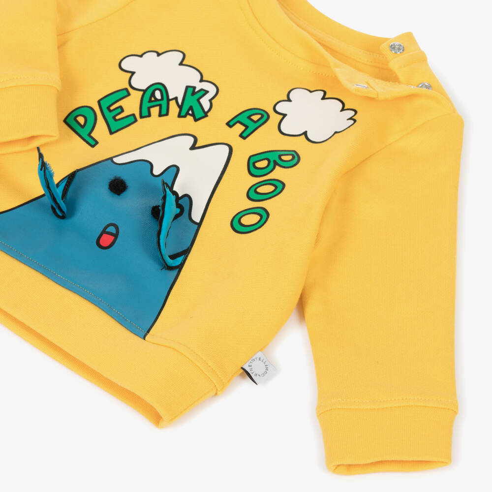 Stella McCartney Kids-Веселый желтый хлопковый свитшот для мальчиков | Childrensalon Outlet