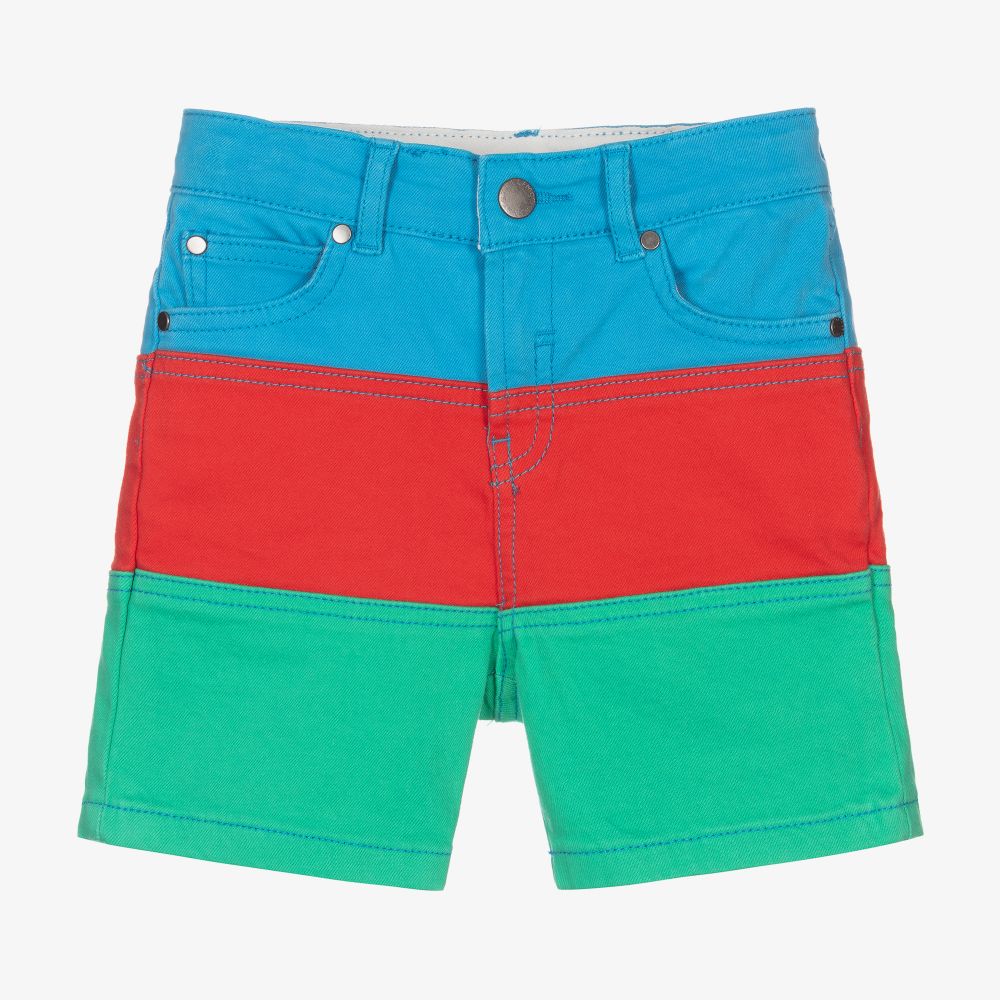 Stella McCartney Kids - Boys Colourblock Denim Shorts | Childrensalon