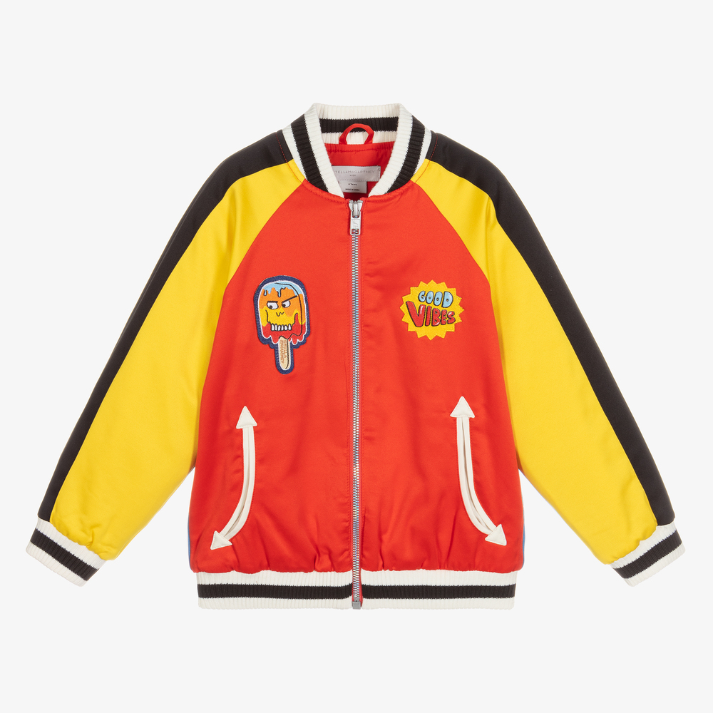 Stella McCartney Kids-جاكيت ساتان بطبعة ملونة للأولاد | Childrensalon Outlet