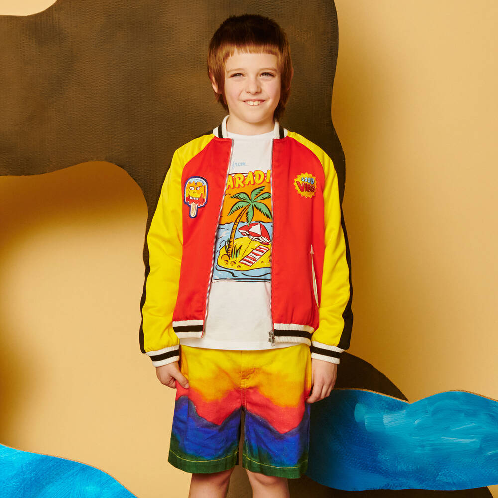 Stella McCartney Kids-Атласная куртка с цветовыми блоками для мальчиков | Childrensalon Outlet