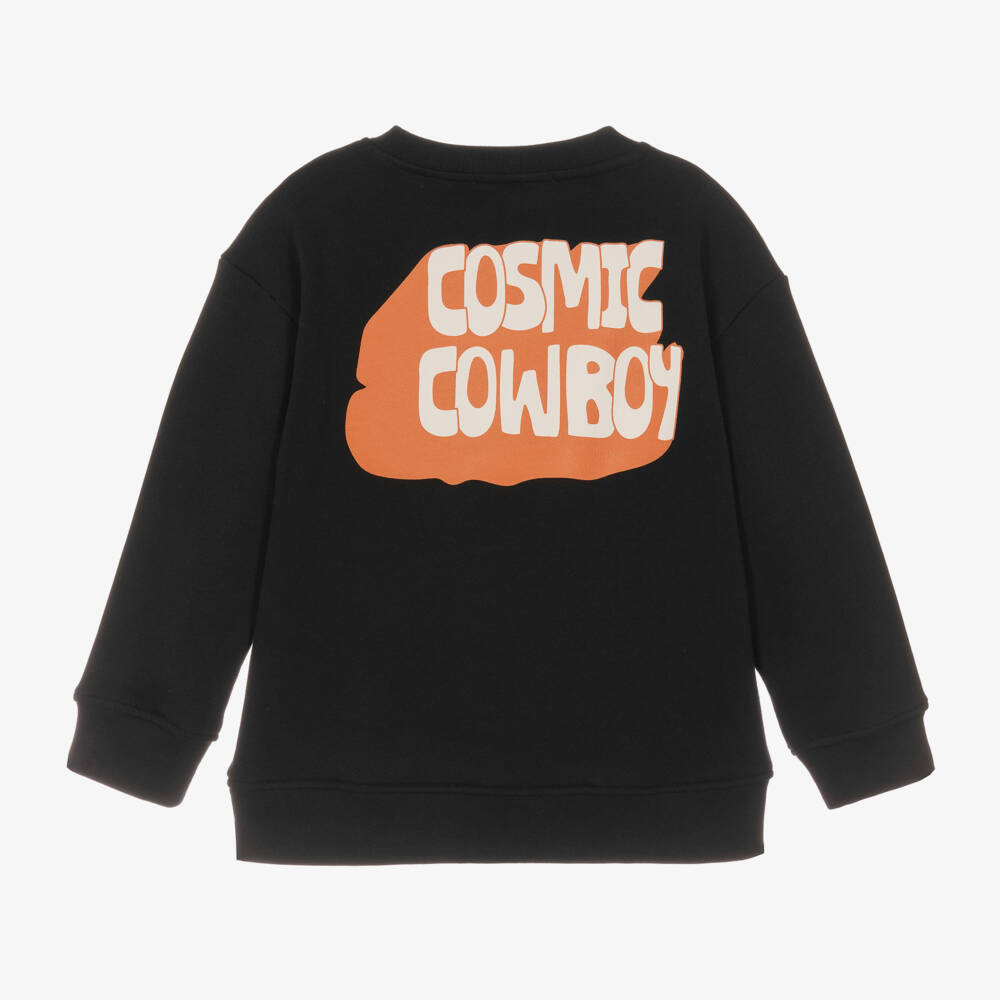 Stella McCartney Kids-Boys Cosmic Black Cotton Jumper | Childrensalon Outlet