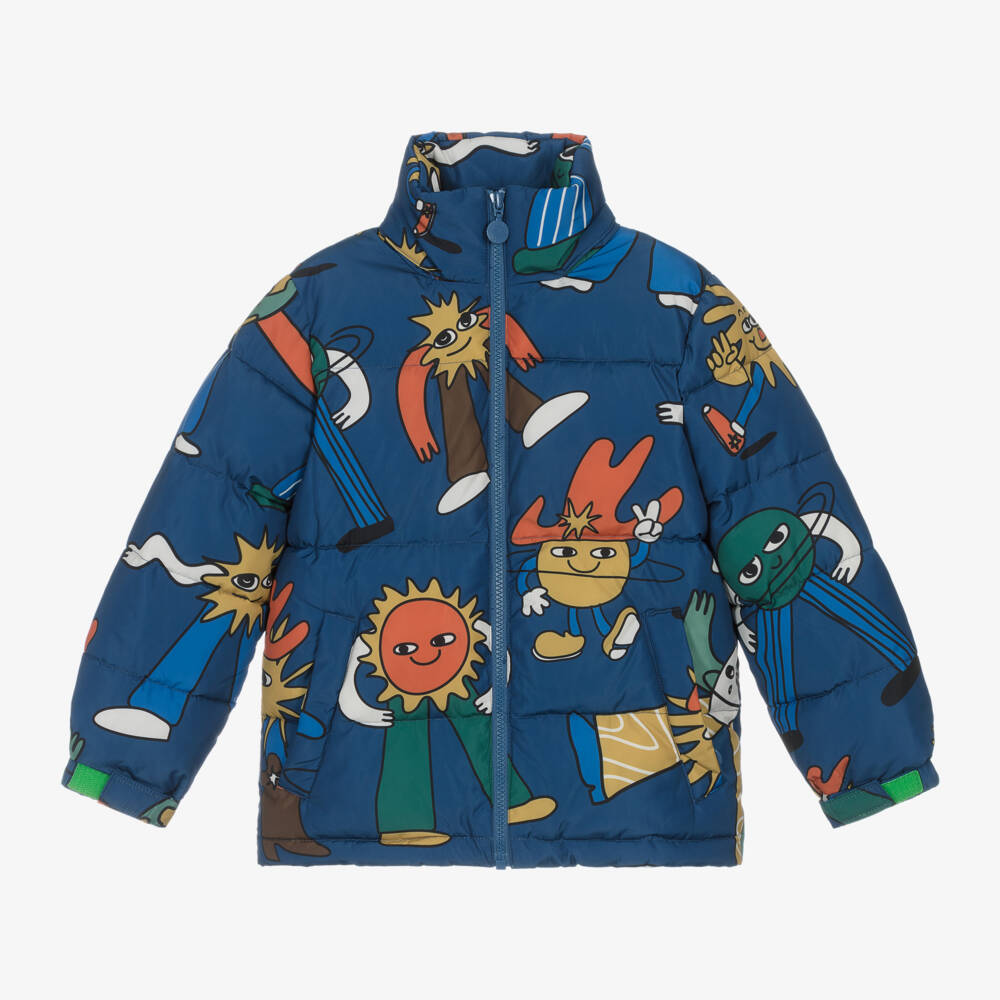 Stella McCartney Kids-Boys Cosmic Blue Puffer Coat | Childrensalon Outlet
