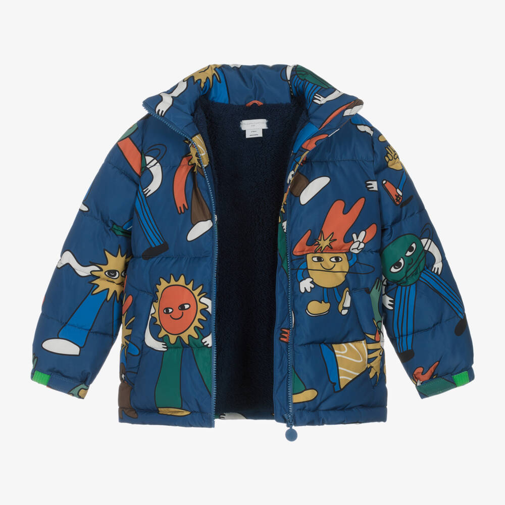 Stella McCartney Kids-Boys Cosmic Blue Puffer Coat | Childrensalon Outlet