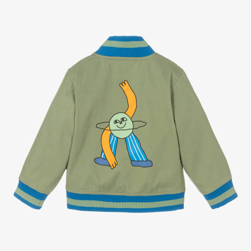Stella McCartney Kids-جاكيت بومبر قطن لون أخضر للأولاد | Childrensalon Outlet
