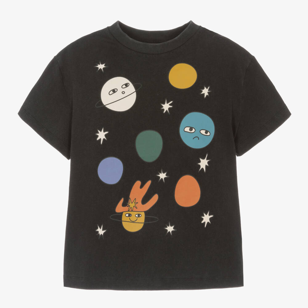 Stella McCartney Kids-Boys Cosmic Scene Black Tee | Childrensalon Outlet