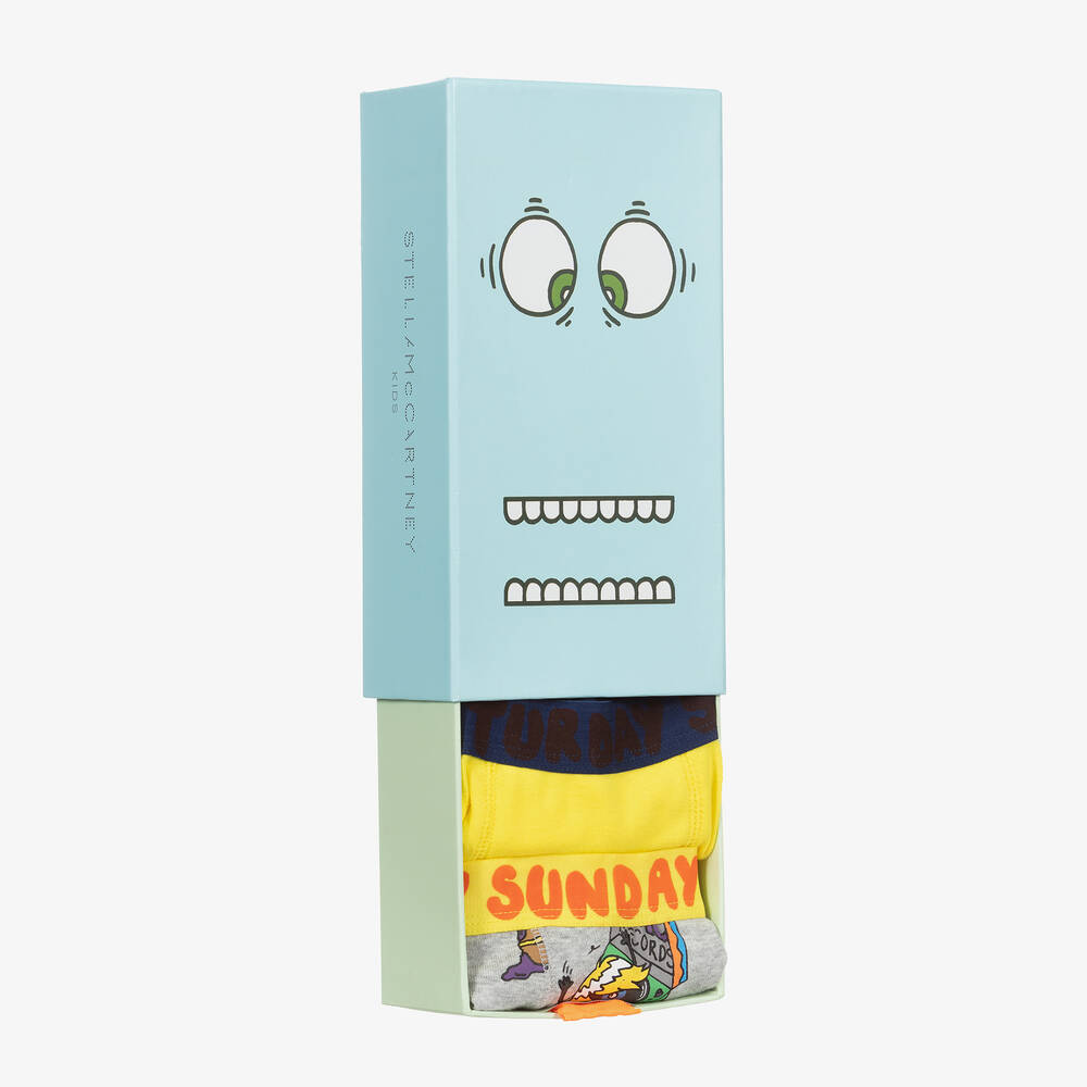 Stella McCartney Kids-شورت بوكسر قطن عضوي بطبعة ملونة (عدد 7) | Childrensalon Outlet