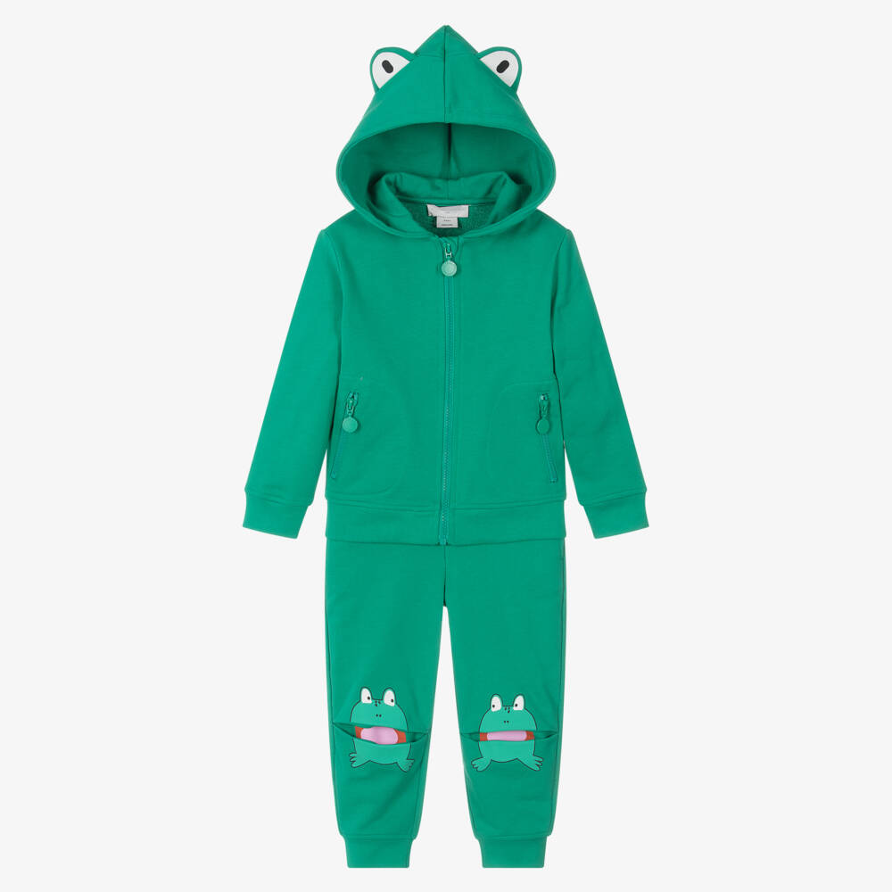 Stella McCartney Kids-Boys Cotton Frog-Print Green Set | Childrensalon Outlet