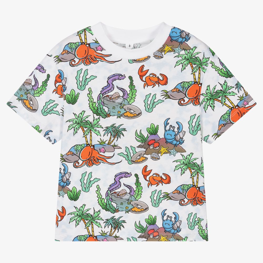 Stella McCartney Kids-Boys Cotton Rock Pool T-Shirt | Childrensalon Outlet