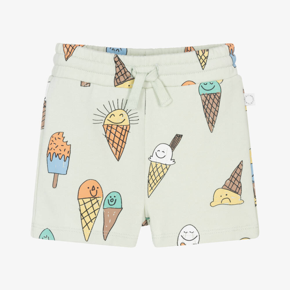 Stella McCartney Kids-Boys Cotton Shorts with Ice Cream Motif | Childrensalon Outlet