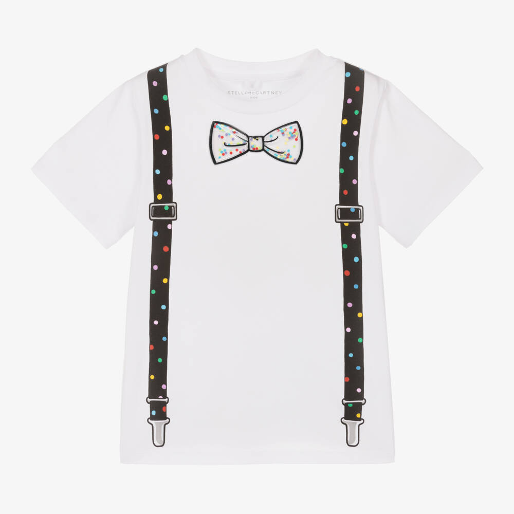 Stella McCartney Kids-Boys Cotton Tee with Braces Design | Childrensalon Outlet