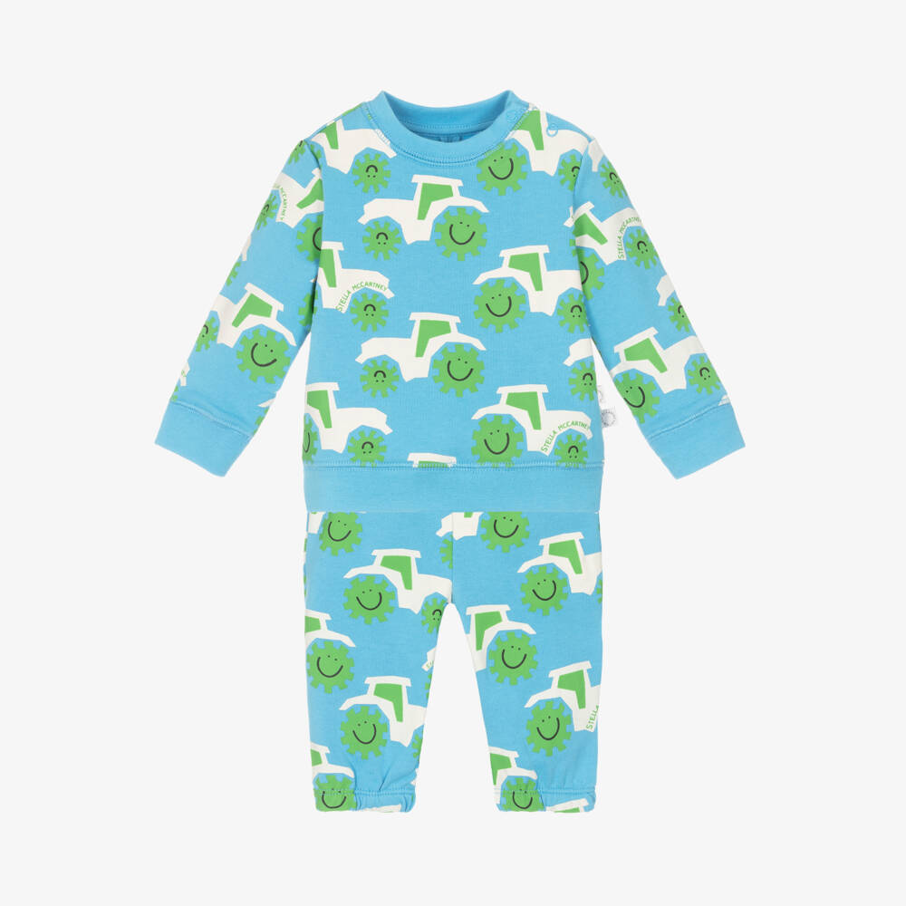 Stella McCartney Kids-Boys Cotton Tractor Loungewear Set | Childrensalon Outlet