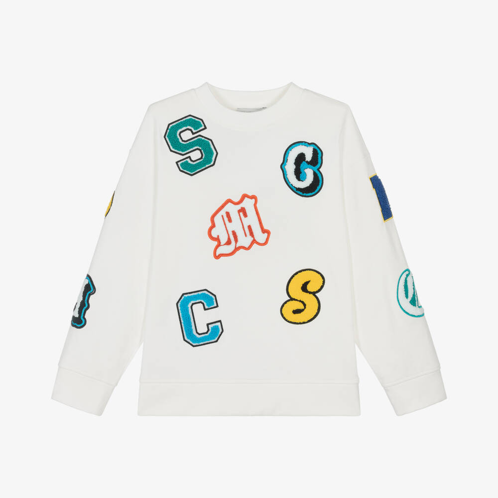 Stella McCartney Kids-Boys Cozy Ivory Cotton Pullover | Childrensalon Outlet