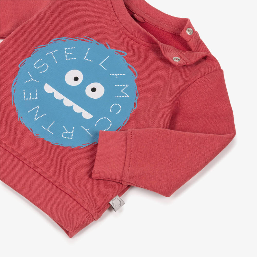 Stella McCartney Kids-Уютный красный свитшот для мальчиков с йети | Childrensalon Outlet