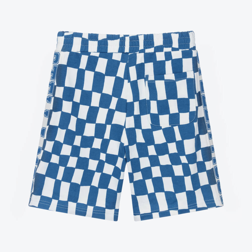 Stella McCartney Kids-Кремовые и лазурные клетчатые шорты для мальчиков | Childrensalon Outlet