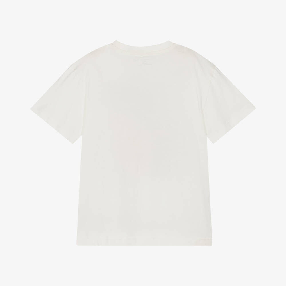 Stella McCartney Kids-Boys Cream Cat Graphic Tee | Childrensalon Outlet