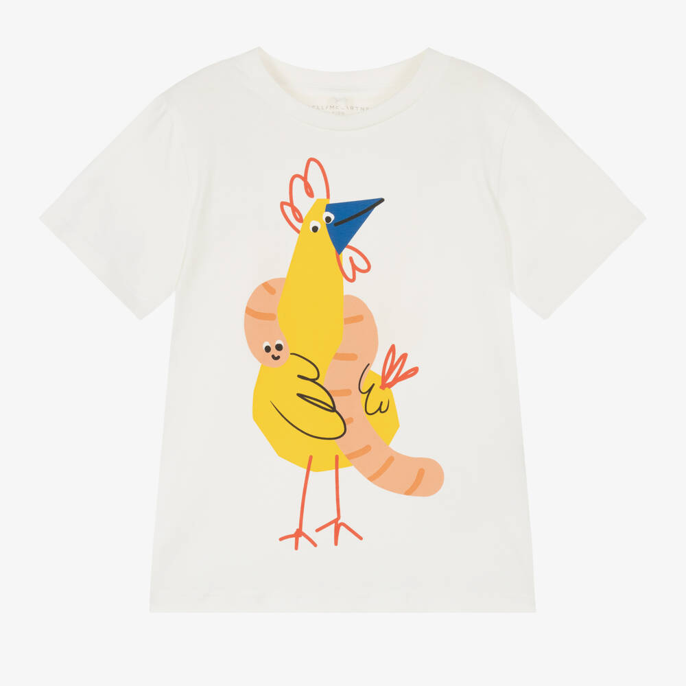 Stella McCartney Kids-تيشيرت قطن عضوي جيرسي لون عاجي للأولاد | Childrensalon Outlet