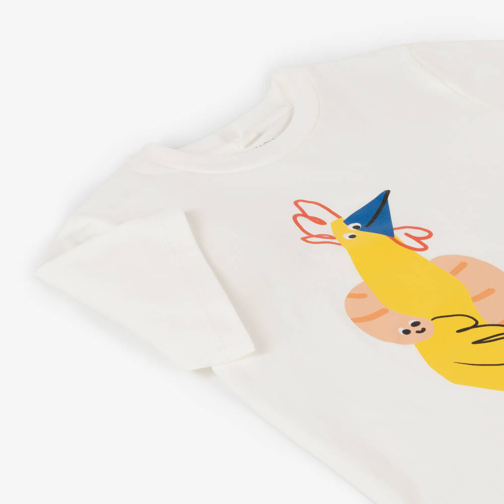 Stella McCartney Kids-Boys Cream Organic Cotton Farm Tee | Childrensalon Outlet