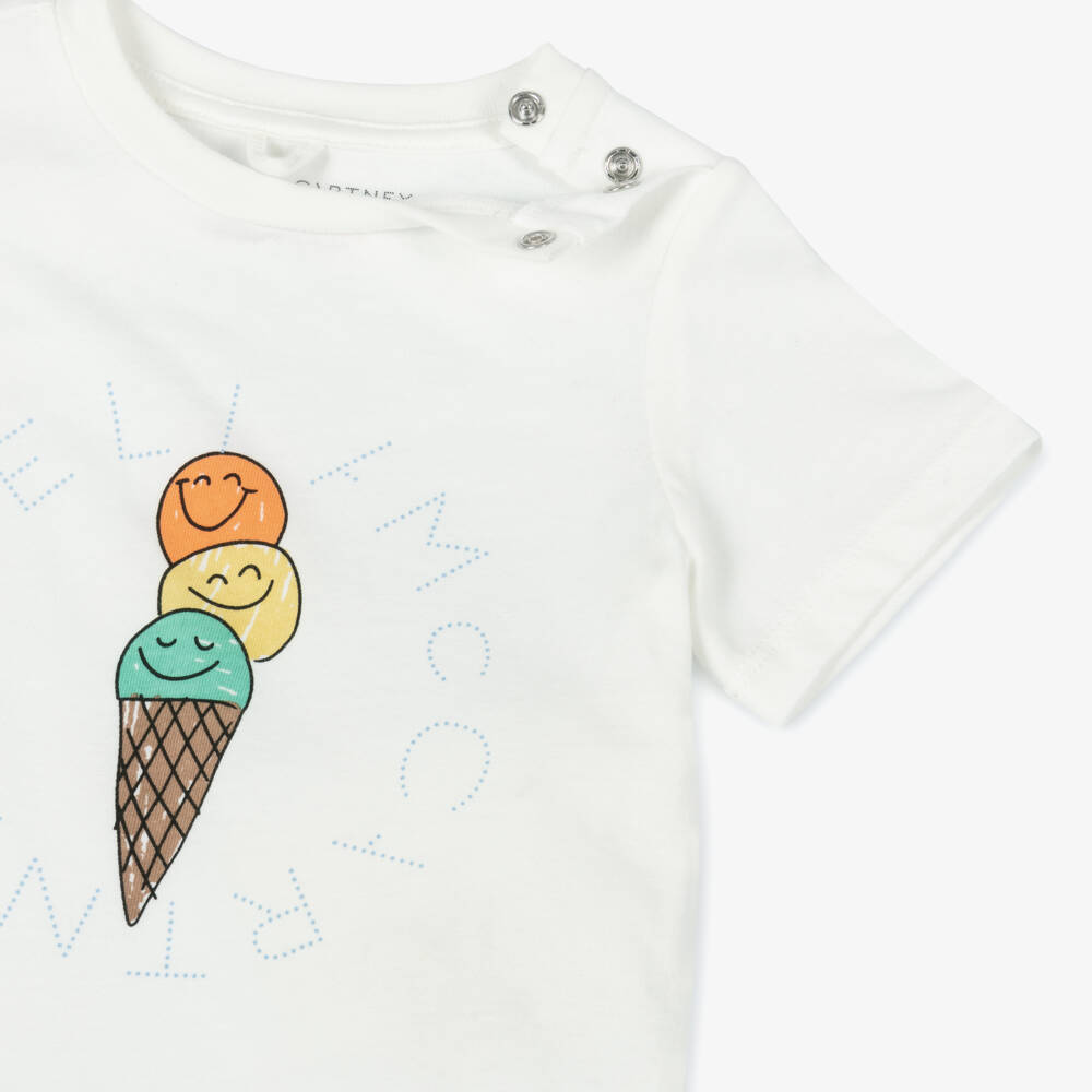 Stella McCartney Kids-Boys Creamy Cotton Ice Cream Tee | Childrensalon Outlet