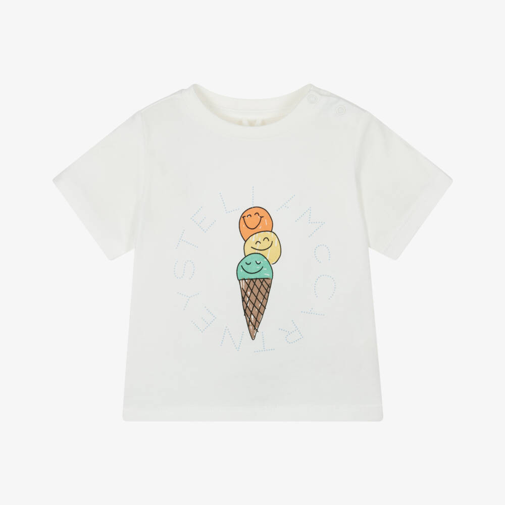 Stella McCartney Kids-Boys Creamy Cotton Ice Cream Tee | Childrensalon Outlet