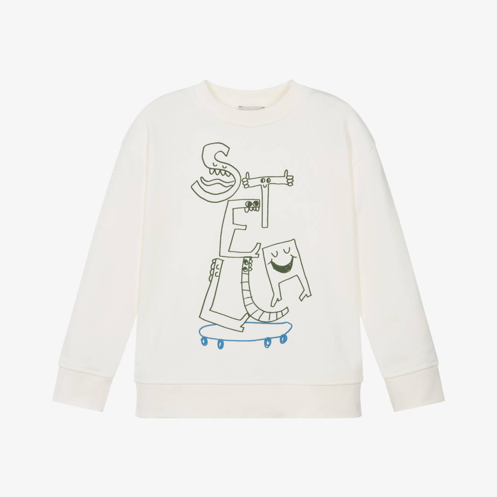 Stella McCartney Kids-قميص سكيت بورد كريمي للأولاد | Childrensalon Outlet