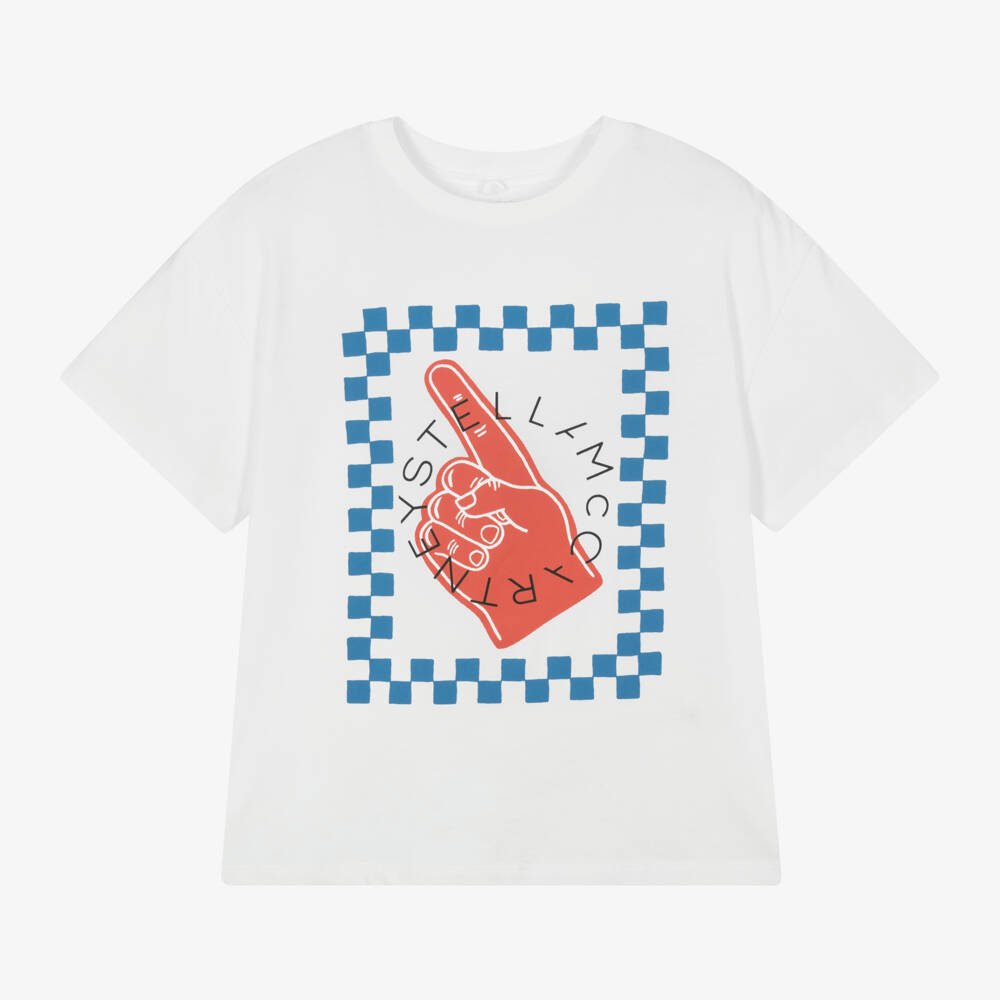 Stella McCartney Kids-تي شيرت قطني أبيض نقي للأولاد | Childrensalon Outlet