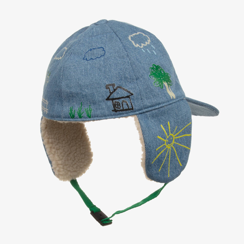 Stella McCartney Kids-Boys Denim Farmyard Deerstalker | Childrensalon Outlet