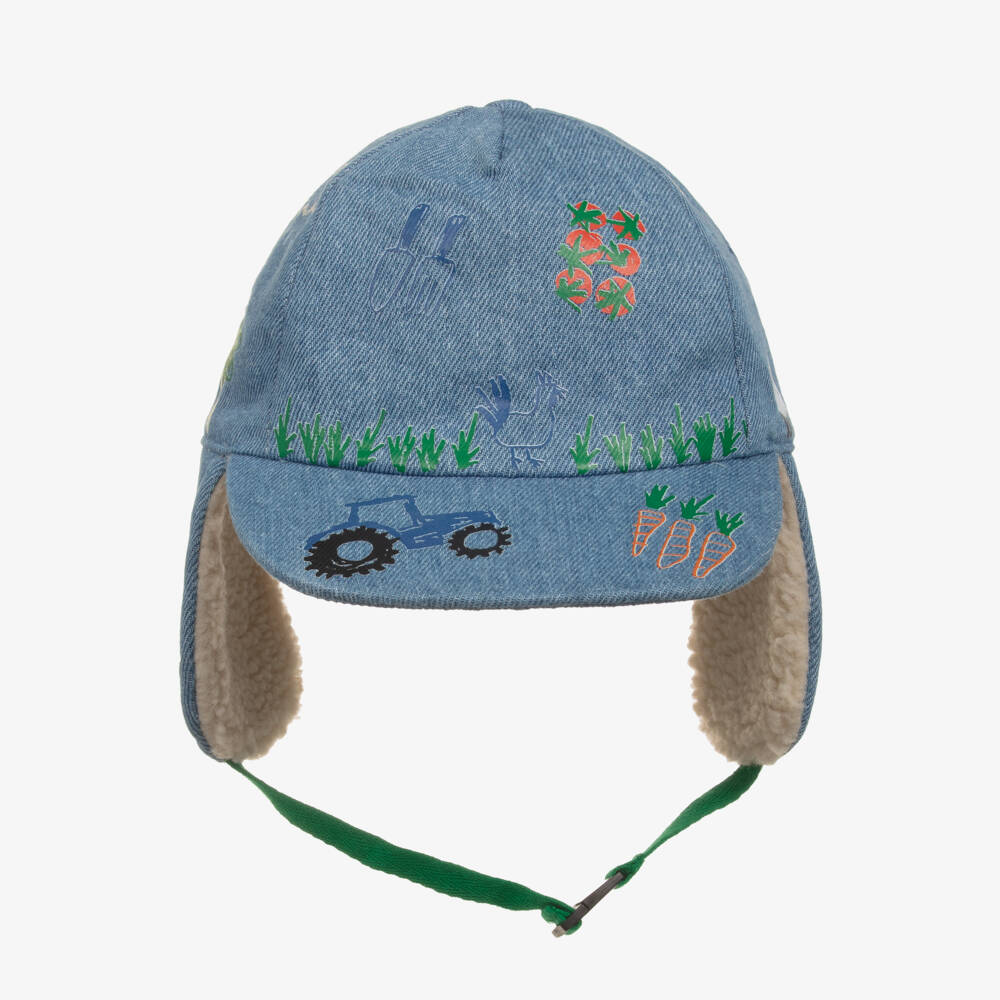 Stella McCartney Kids-Boys Denim Farmyard Deerstalker | Childrensalon Outlet