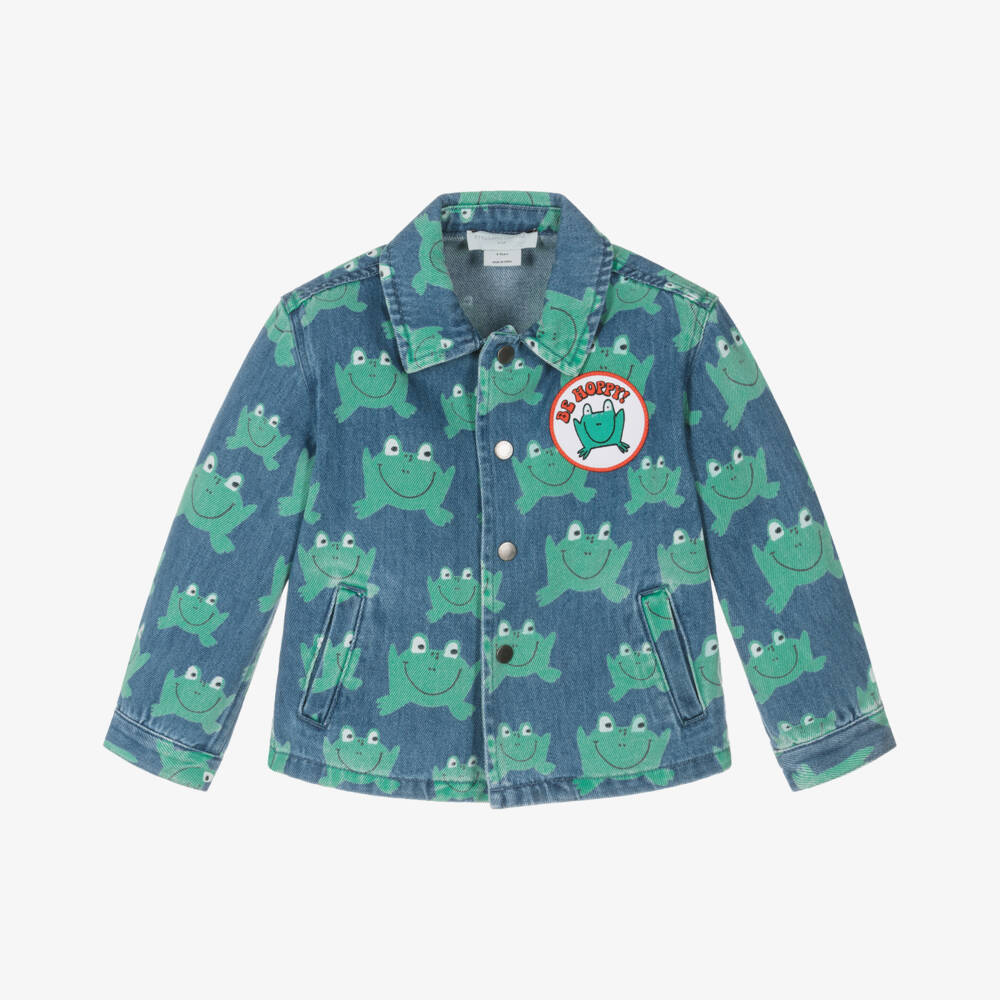 Stella McCartney Kids-Джинсовая куртка для мальчиков с акцентами в виде лягушек | Childrensalon Outlet