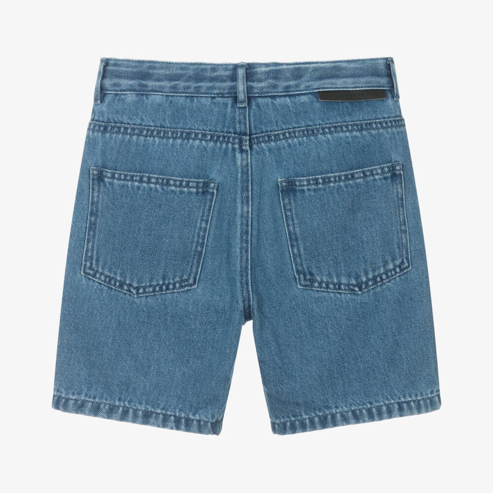 Stella McCartney Kids-Boys Denim Shorts with Cat Embroidery | Childrensalon Outlet