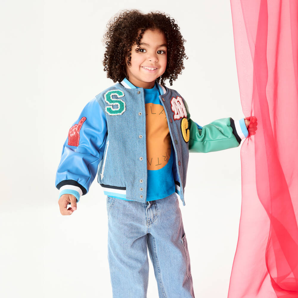 Stella McCartney Kids-Boys Denim Varsity Style Jacket | Childrensalon Outlet