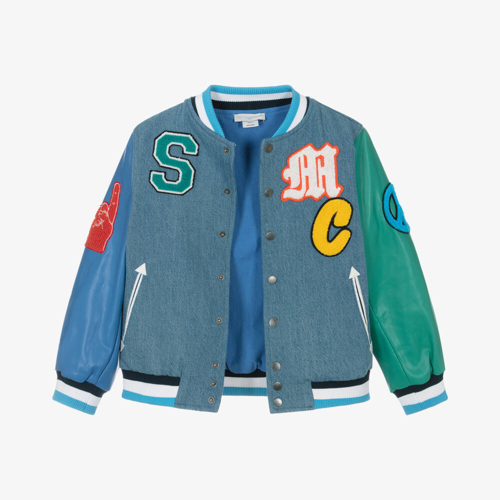 Stella McCartney Kids-Boys Denim Varsity Style Jacket | Childrensalon Outlet
