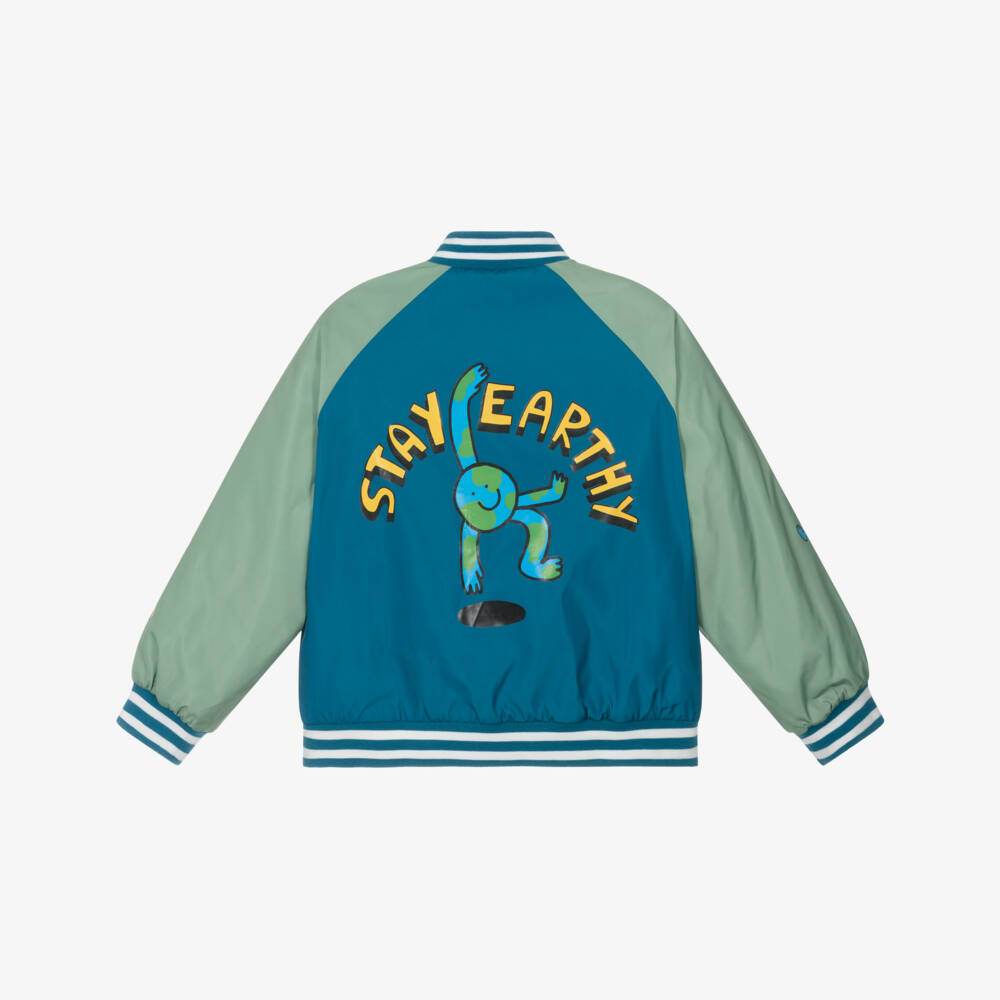 Stella McCartney Kids-Boys Eco Blue Varsity Jacket | Childrensalon Outlet